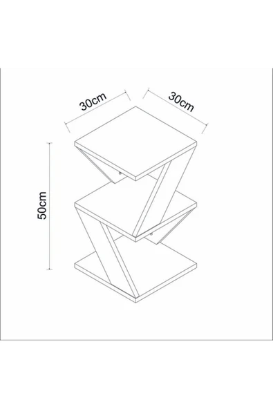 Meltem Çelik - BMdekor Yan Sehpa Arte Beyaz - Resim 5