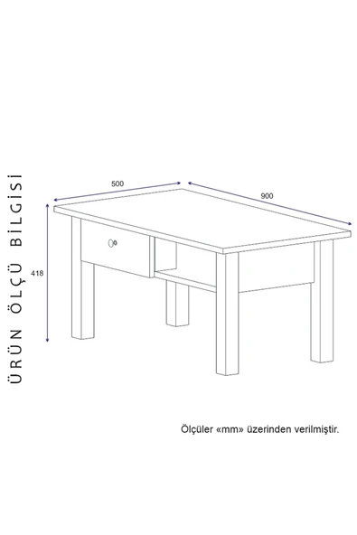 Meltem Çelik - BMdekor Orta Sehpa Loft Beyaz Çırağan - Resim 3