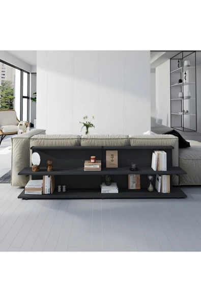 Meltem Çelik - BMdekor Yan Sehpa Koltuk Arkası Sehpa Akse Antrasit ürün görseli 1