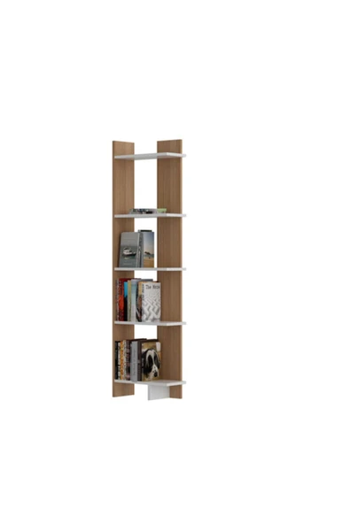 BMdekor Kitaplık Sky Teak Beyaz - Resim 2