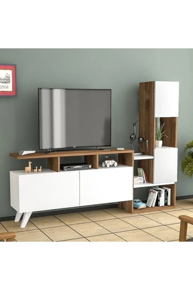 BMdekor Tv Ünitesi Beyaz Ceviz 177 Cm ürün görseli 1