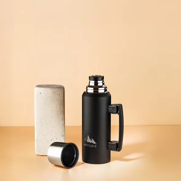Aryıldız Nature Camp Taşınabilir Termos Siyah 1 Litre ürün görseli 1