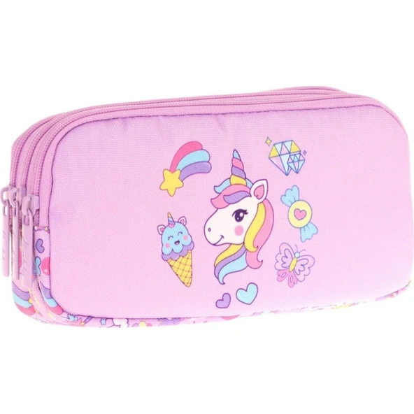 Kaukko Kıds 3 Bölmeli Kalem Çantası (pullu Sweet)krn-L8215 ürün görseli 1