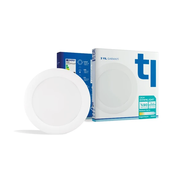 Tuled Redeem C18W Downlight, Titreşimsiz, Göz Konforu, Tekli ürün görseli 1