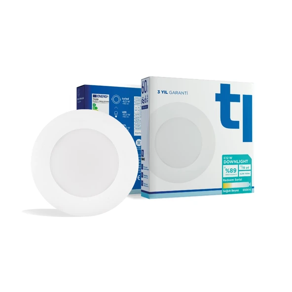 Tuled Redeem C12W Downlight, Titreşimsiz, Göz Konforu, Tekli ürün görseli 1