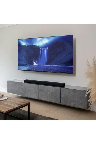 MAC DİZAYN Milas Tv Ünitesi Tv Sehpası Mdf Cement Dokulu Yüzey 240 Cm ürün görseli 1