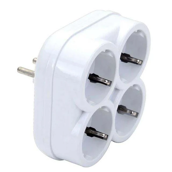 De-Pa 10004 Topraklı 16 Amper 250 Volt Beyaz 4'lü Çok Amaçlı Golyat Priz ürün görseli 1