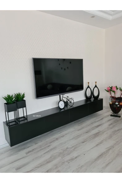 MAC DİZAYN Milas Tv Ünitesi Tv Sehpası Soft Siyah 240 Cm ürün görseli 1