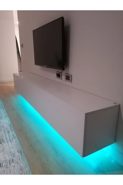 MAC DİZAYN Knidos Tv Ünitesi 240 Cm Soft Mat Beyaz ürün görseli 1