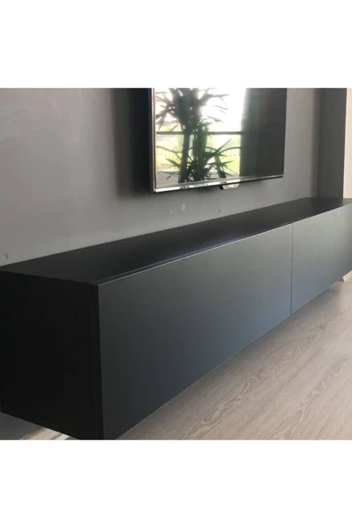 MAC DİZAYN Adresan Tv Ünitesi & Tv Sehpası 200 Cm Soft Siyah Mdf ürün görseli 1
