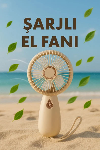 Şarjlı Sessiz Güçlü El Fanı Mini Taşınabilir USB Vantilatör 5 Pervaneli Fan ürün görseli 1