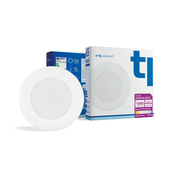 Tuled Redeem Plus C12W Downlight, Titreşimsiz, Göz Konforu, Tekli ürün görseli 1