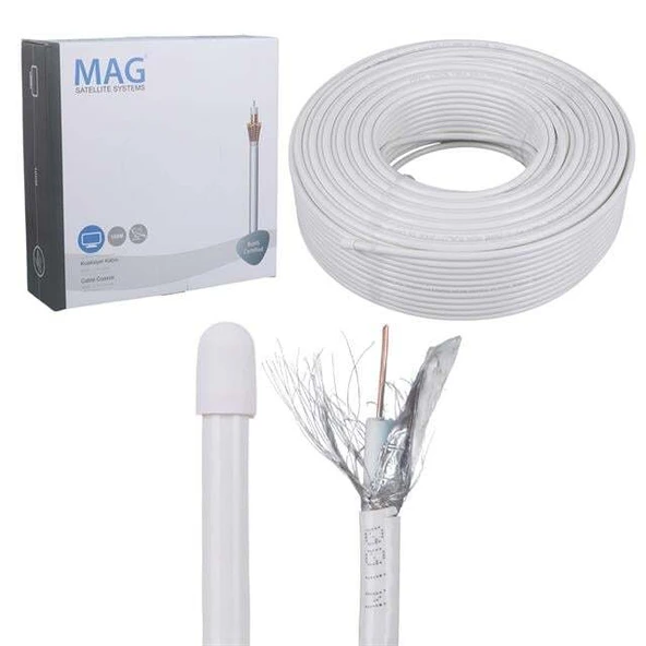 Mag RG6-U4 Bakır SAT1 Anten Kablosu 100 Mt ürün görseli 1