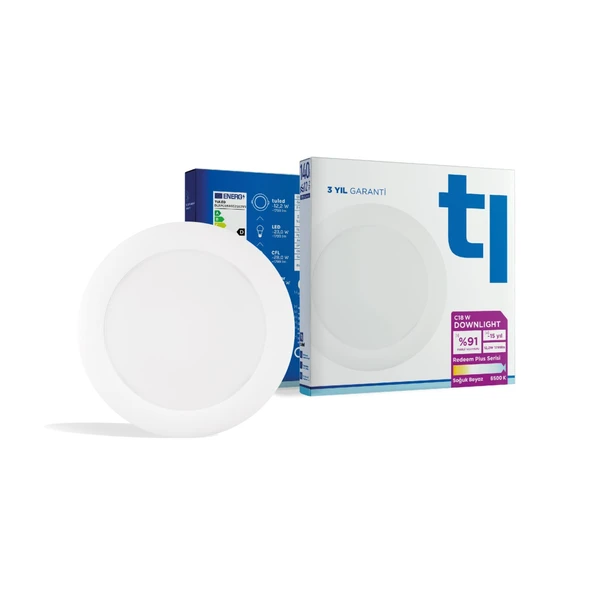 Tuled Redeem Plus C18W Downlight, Titreşimsiz, Göz Konforu, Tekli ürün görseli 1