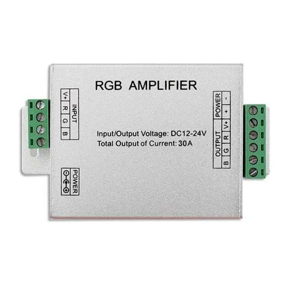 PowerMaster PM-4877 12 Volt - 24 Volt 30 Amper RGB Şerit Led Amplifier (Repeater) ürün görseli 1