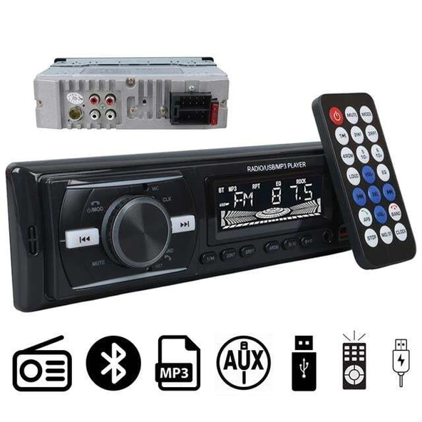 Carstar CS-920 Çift USB/SD/FM/AUX/Bluetooth Kumandalı Oto Teyp 4X60 Watt ürün görseli 1