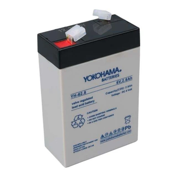 Yokohama YH-62.8 6 Volt - 2.8 Amper Dik Akü (66x33x97 mm) ürün görseli 1