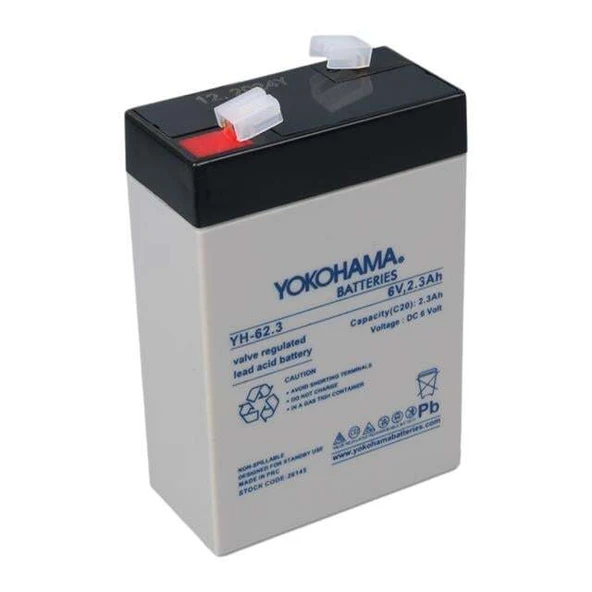Yokohama YH-62.3 6 Volt - 2.3 Amper Akü (90x43x38 mm) ürün görseli 1