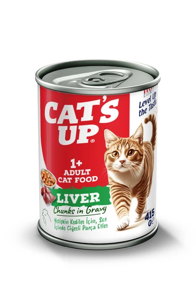 Cats Up Yaş Yetişkin Kedi Maması Ciğerli 415gr ürün görseli 1