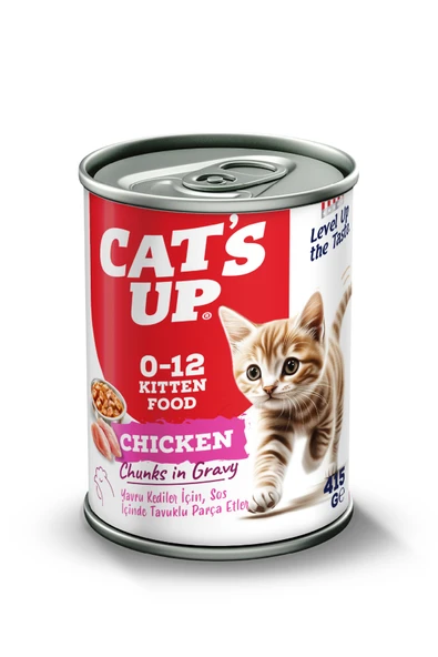 Cats Up Yaş Yavru Kedi Maması Tavuklu 415gr ürün görseli 1