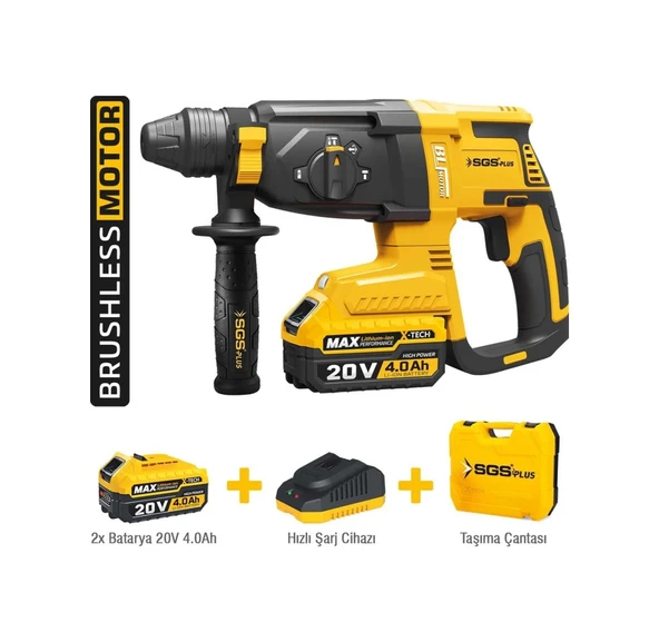 Sgs 5521 Şarjlı Kırıcı Delici Matkap Seti 20 Volt 4 Ah Kömürsüz Motor ürün görseli 1