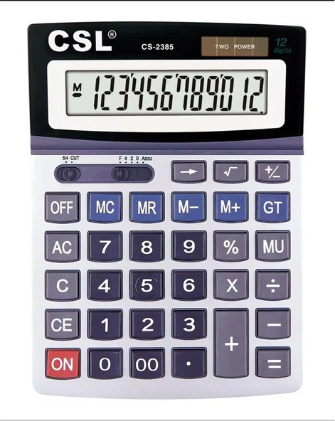 CSL CS-2385 12 Hane Masa Tipi Oynar Başlıklı Hesap Makinesi ürün görseli 1