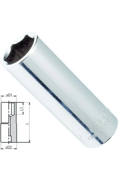 İzeltaş 1107 Derin Lokma Anahtar 1/4'' Altı Köşe 13mm ürün görseli 1