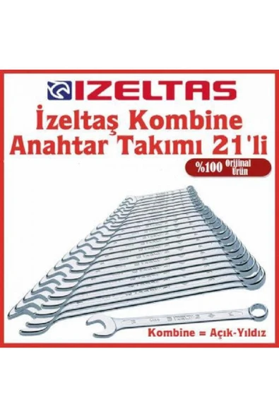 İzeltaş İzeltaş 21 Li Kombine Kısa Anahtar Takımı 0320 00 2121 ürün görseli 1