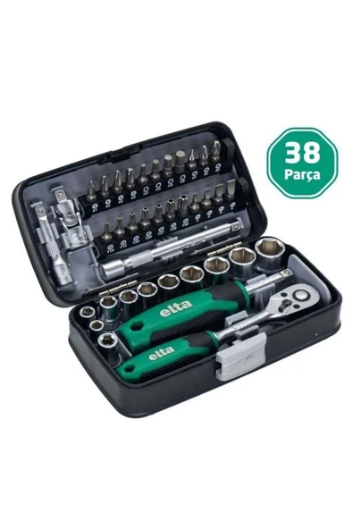 İzeltaş Elta 1/4” Cırcır Lokma Anahtar & Bits Set (38 parça, mm) ürün görseli 1