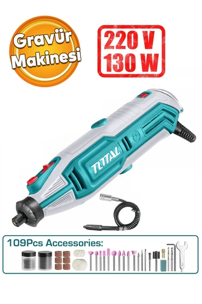 TOTAL 130 W Gravür Makinası TG513326E Mini Dremel Testere Kesme Makine Kömürlü ürün görseli 1
