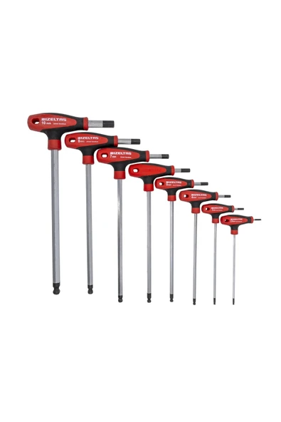 İzeltaş 4921 00 8108 T Tipi Yuvarlak Başlı Allen Anahtar Takımı 8 Parça ürün görseli 1