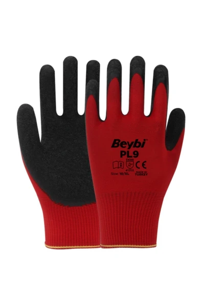 Beybi Pl9 Camcı Polyester Örme Lateks Işçi Eldiveni 10 Numara 12 Çift ürün görseli 1