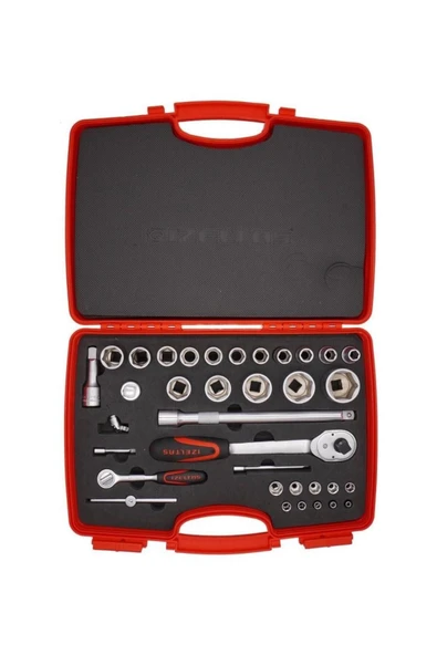İzeltaş İzeltaş 1113001038 1/2" 1/4" 6 Köşe Kombine 35 Parça Lokma Takımı ürün görseli 1