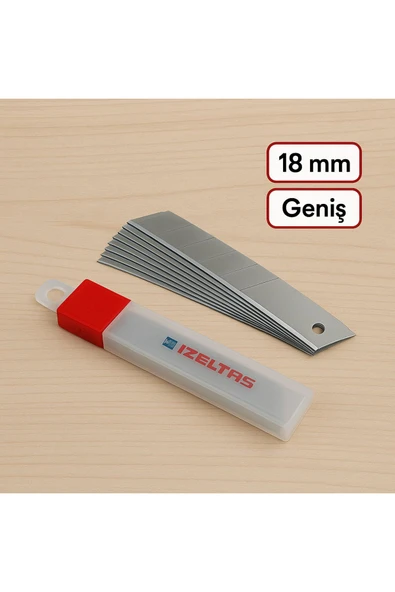 İzeltaş İzeltaş Pro Maket Bıçağı Yedek Bıçak 18 mm (10 Adet) ürün görseli 1