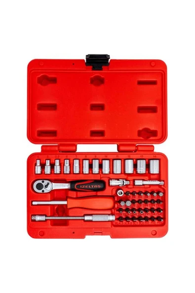 İzeltaş İzeltaş 14000005133 1/4'' Altı Köşe Mini Lokma Anahtar Ve Bits Set 45 Parça ürün görseli 1