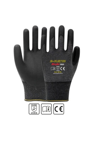 Beybi B-flex110 Likralı Nitril Işçi Eldiveni 5 Çift 9 Numara ürün görseli 1