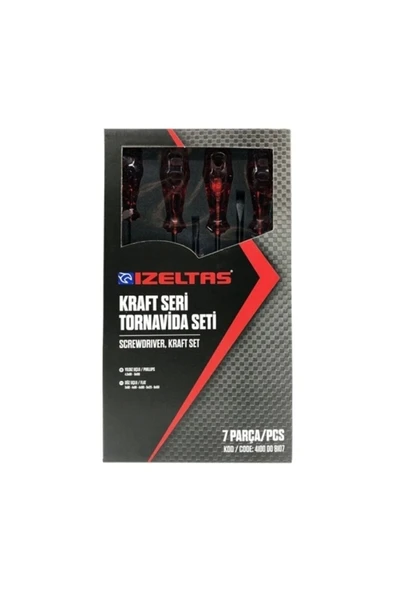 İzeltaş İzeltaş 4100 Yıldız Tornavida Seti Kraft 7 Parça ürün görseli 1