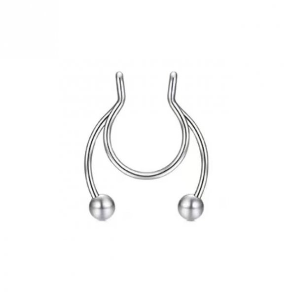 Gri Fake Sahte Septum Sıkıştırmalı Geçmeli Piercing ürün görseli 1