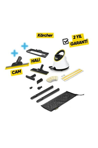 Karcher Sc 2 Deluxe Prime Buharlı Temizlik Makinesi Pencere ve Halı Silme Aparatı ürün görseli 1