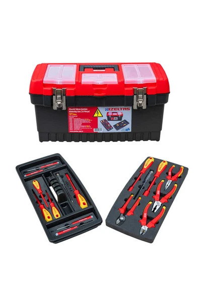İzeltaş İzeltaş 19'' Elektrikçi Set Plastik Takım Çantası Dolu (23 PARÇA) - Izeltaş 8440001023 ürün görseli 1