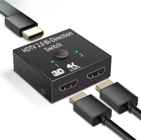 HDMI Switch HDMI Splitter, HDMI Anahtar, 2 Giriş 1 Çıkış, PS5, PS4, Xbox, TV Kutusu, TV Stick, Monitör, PC ile Uyumlu, Çift Yönlü AB Anahtar, ürün görseli 1
