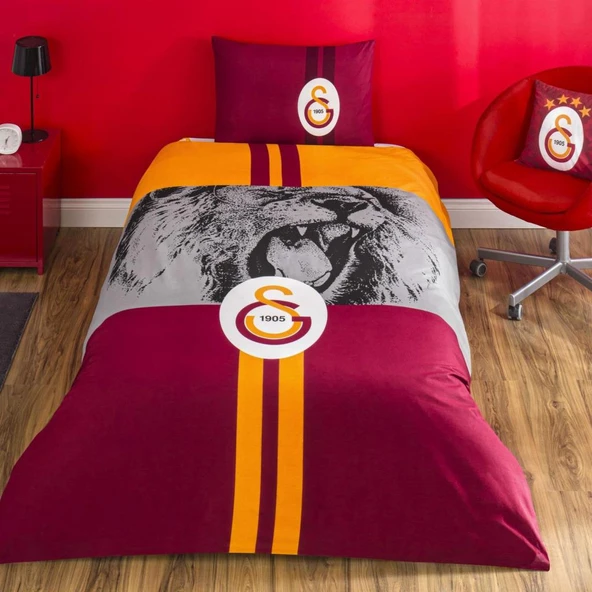 Taç Galatasaray Şampiyon Aslan Tek Kişilik Lisanslı Nevresim Takımı ürün görseli 1