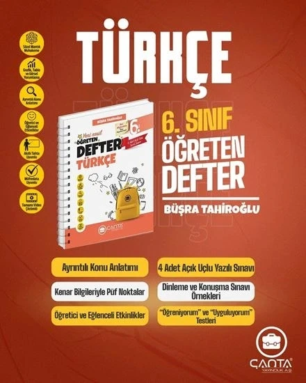Çanta Yayınları 6.Sınıf Türkçe Okula Yardımcı Öğreten Defter Yeni ürün görseli 1