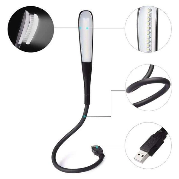 PowerMaster PM-24561 14 Ledli Siyah Esnek Usb Led Lamba ürün görseli 1