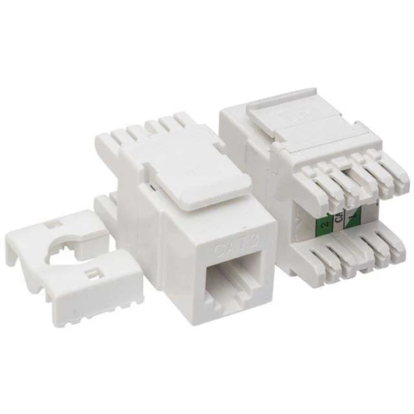 Rj 45 Cat3 Şase 180 Derece Keystone Jack ürün görseli 1