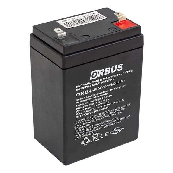 Orbus 4 Volt 8 Amper Kuru Tip Akü ORB4-8 (68*45*95 Mm) ürün görseli 1