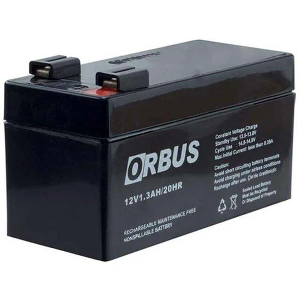 Orbus 12 Volt 1.3 Amper Kuru Akü ORB12-1.3 (96x42x52 Mm) ürün görseli 1