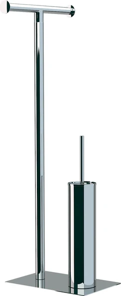 Line Bathroom Tuvalet Kağıtlık ve Fırçalık Ayaklı Krom 505008 Krom ürün görseli 1