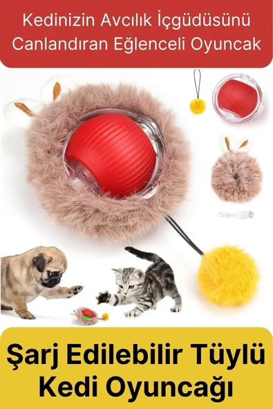 Özel Üretim Yumuşak Küçük Boyutlu Şarj Edilebilir Etkileşimli Eğlenceli Yuvarlanan Kedi Top Oyuncağı ürün görseli 1
