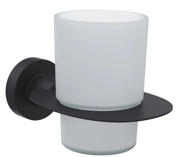 Line Bathroom Diş Fırçalık 128607 MASTER DİŞ FIRÇALIK Buzlu Cam Mat Siyah ürün görseli 1